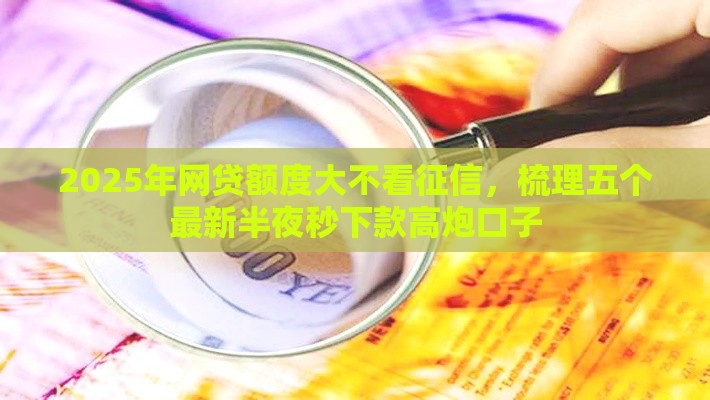 2025年网贷额度大不看征信，梳理五个最新半夜秒下款高炮口子