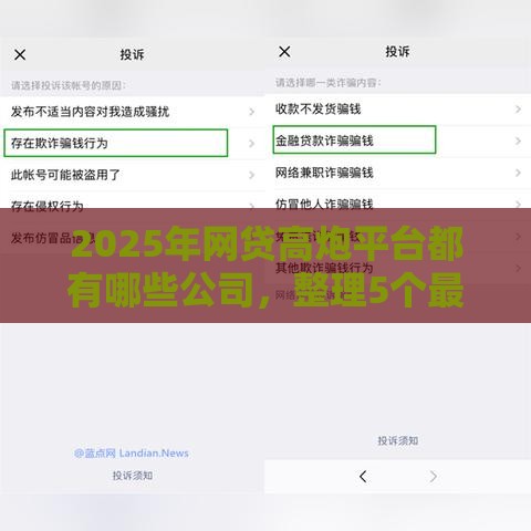 2025年网贷高炮平台都有哪些公司，整理5个最新18岁可以贷款的平台