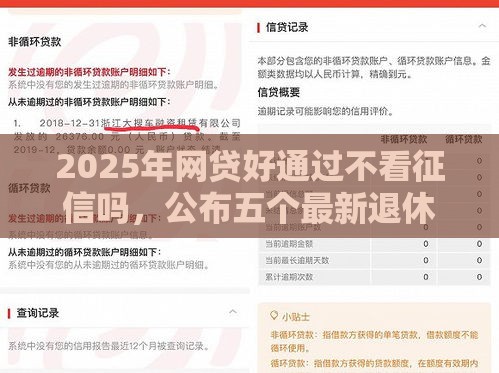 2025年网贷好通过不看征信吗，公布五个最新退休人员贷款平台