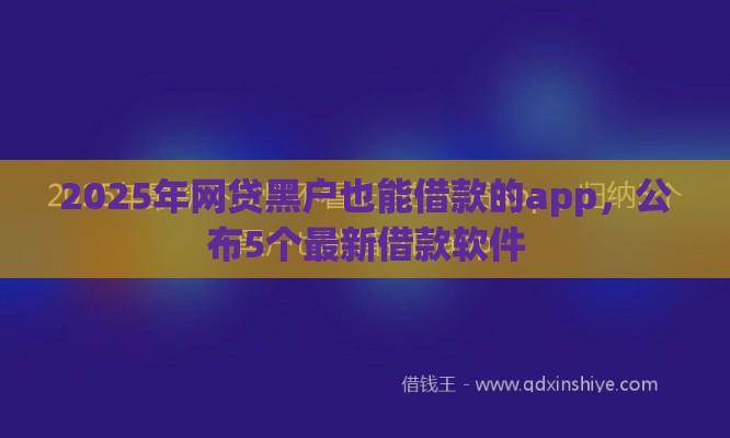 2025年网贷黑户也能借款的app，公布5个最新借款软件