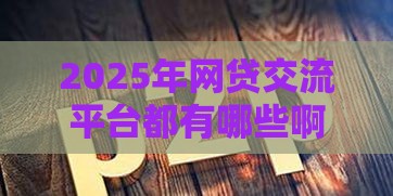 2025年网贷交流平台都有哪些啊，看看这5个最新平台黑户可以下款的那种