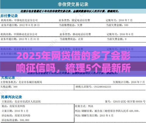 2025年网贷借的多了会影响征信吗，梳理5个最新所有的贷款平台