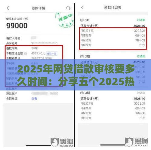 2025年网贷借款审核要多久时间：分享五个2025热门低利率贷款平台