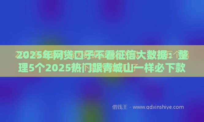 2025年网贷口子不看征信大数据：整理5个2025热门跟青城山一样必下款的口子
