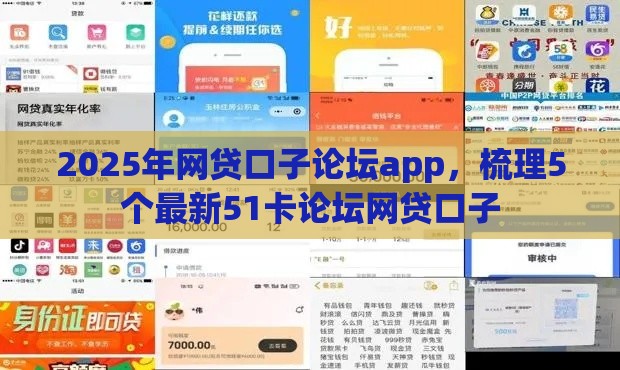 2025年网贷口子论坛app，梳理5个最新51卡论坛网贷口子