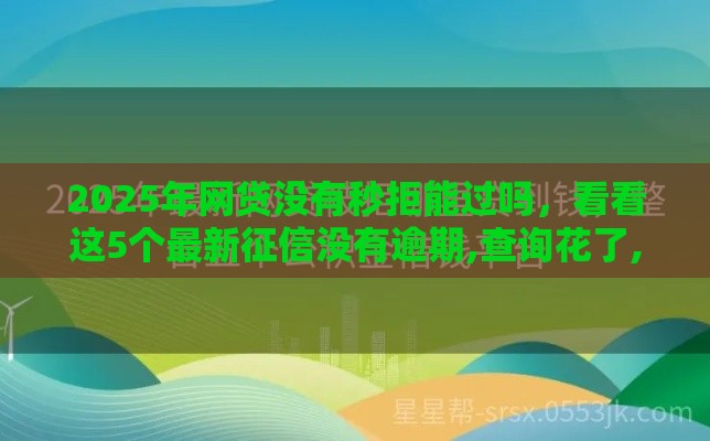 2025年网贷没有秒拒能过吗，看看这5个最新征信没有逾期,查询花了,能贷款的平台