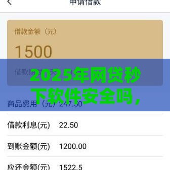 2025年网贷秒下软件安全吗，整合5个最新晚上秒下款的高炮口子