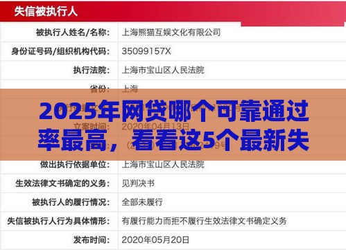 2025年网贷哪个可靠通过率最高,看看这5个最新失信被执行人可以贷款的平台 2025年网贷哪个可靠通过率最高,看看这5个最新失信被执行人可以贷款的平台