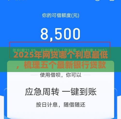 2025年网贷哪个利息最低，梳理五个最新银行贷款咨询平台