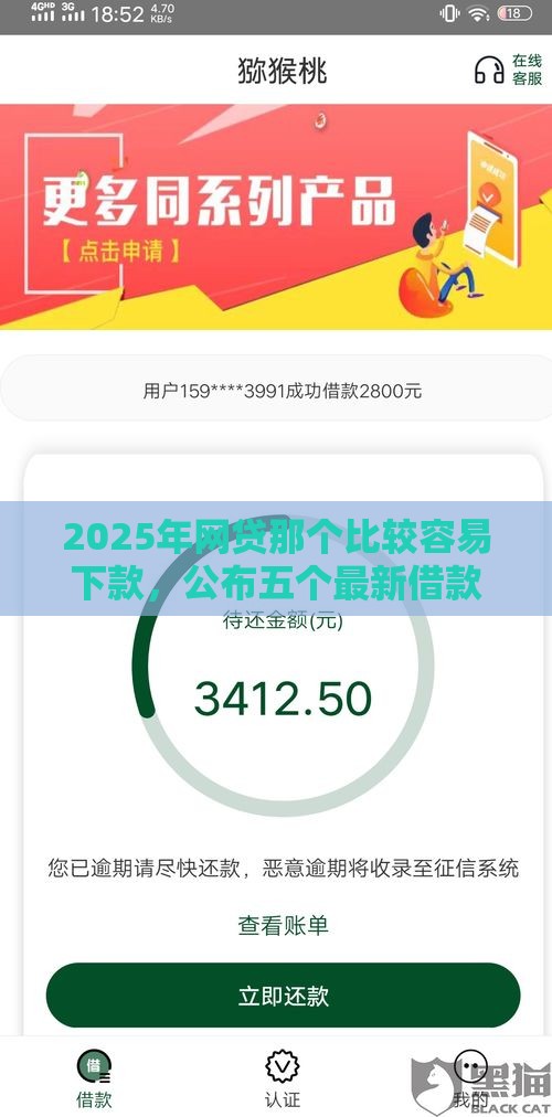 2025年网贷那个比较容易下款，公布五个最新借款平台好贷款