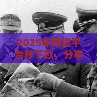 2025年网贷平台秒下款，分享五个最新2025夜间秒下款高炮口子