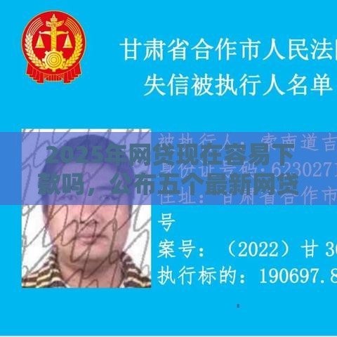 2025年网贷现在容易下款吗，公布五个最新网贷平台逾期