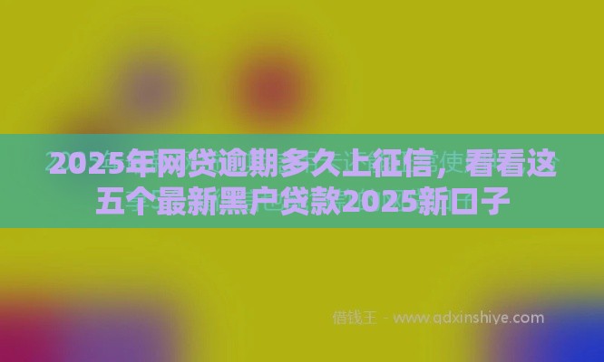 2025年网贷逾期多久上征信，看看这五个最新黑户贷款2025新口子