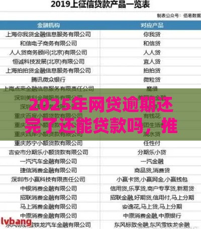 2025年网贷逾期还完了还能贷款吗，推荐五个最新借条贷款平台