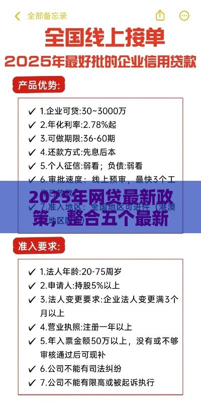 2025年网贷最新政策，整合五个最新好借的网贷平台