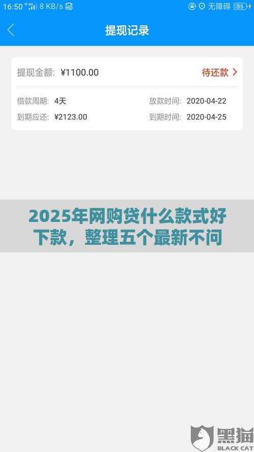 2025年网购贷什么款式好下款，整理五个最新不问征信的网贷平台