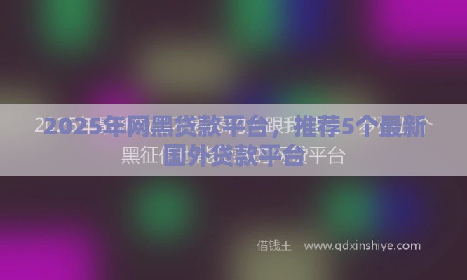 2025年网黑贷款平台，推荐5个最新国外贷款平台