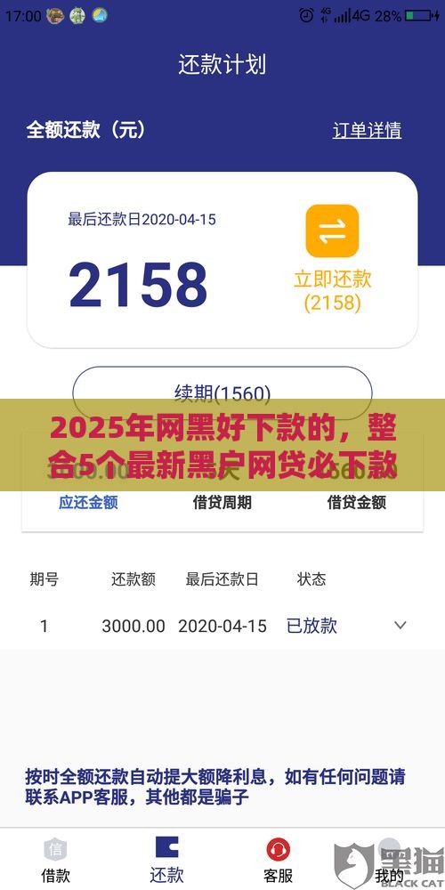 2025年网黑好下款的，整合5个最新黑户网贷必下款的平台