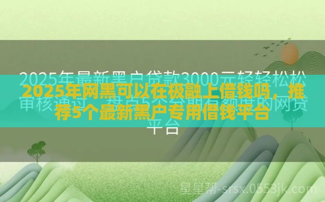 2025年网黑可以在极融上借钱吗，推荐5个最新黑户专用借钱平台