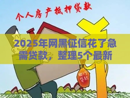 2025年网黑征信花了急需贷款，整理5个最新借钱好通过率高平台