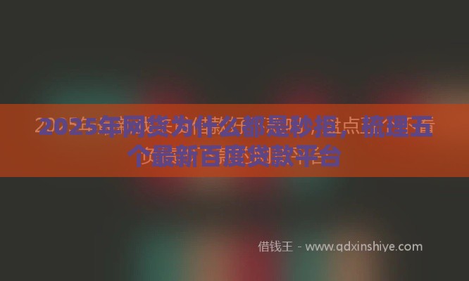 2025年网货为什么都是秒拒，梳理五个最新百度贷款平台