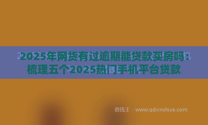 2025年网货有过逾期能贷款买房吗：梳理五个2025热门手机平台贷款