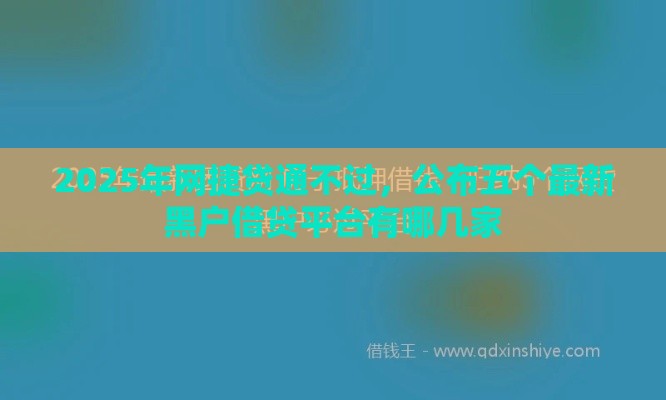 2025年网捷贷通不过，公布五个最新黑户借贷平台有哪几家