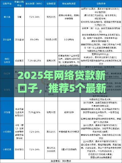 2025年网络贷款新口子，推荐5个最新有借款平台可以贷款