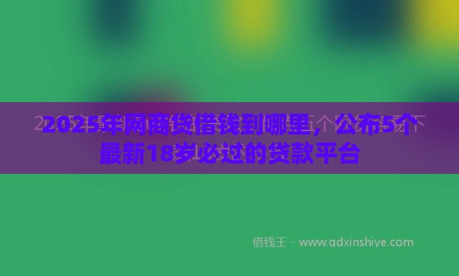 2025年网商贷借钱到哪里，公布5个最新18岁必过的贷款平台
