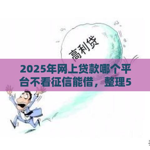 2025年网上贷款哪个平台不看征信能借，整理5个最新个体户贷款平台