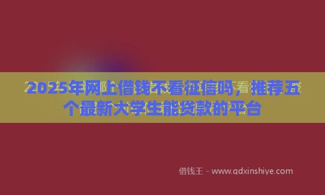 2025年网上借钱不看征信吗，推荐五个最新大学生能贷款的平台