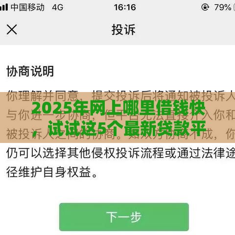 2025年网上哪里借钱快，试试这5个最新贷款平台怎么投诉