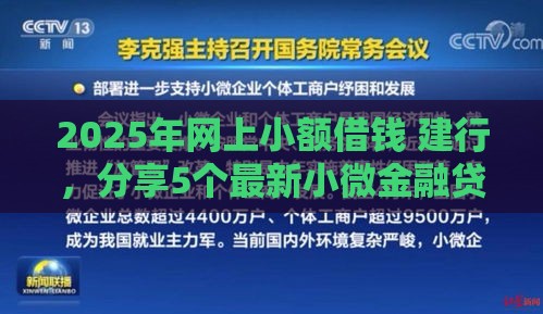 2025年网上小额借钱 建行，分享5个最新小微金融贷款平台