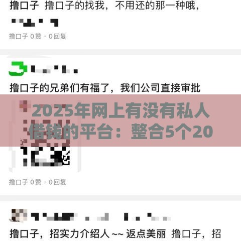 2025年网上有没有私人借钱的平台：整合5个2025热门黑户1000元必下的口子