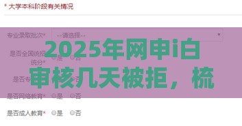 2025年网申i白审核几天被拒，梳理五个最新2025黑户网贷必下款的平台