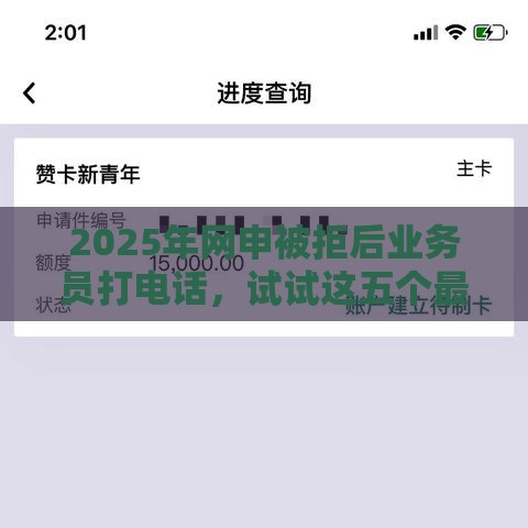 2025年网申被拒后业务员打电话，试试这五个最新不看征信的借钱平台