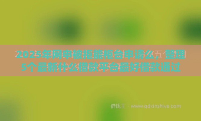 2025年网申被拒能柜台申请么，整理5个最新什么借款平台最好借款通过