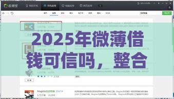 2025年微薄借钱可信吗，整合五个最新征信花了能借500到1000的口子