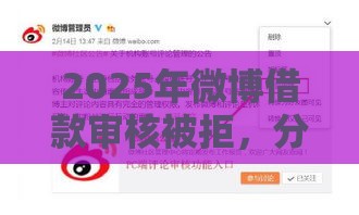 2025年微博借款审核被拒，分享五个最新不看负债的贷款平台