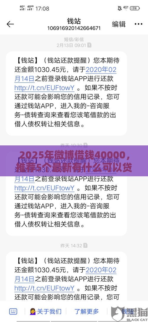 2025年微博借钱40000，推荐5个最新有什么可以贷款的平台