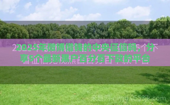 2025年微博借钱的中央征信吗，分享5个最新黑户百分百下款的平台