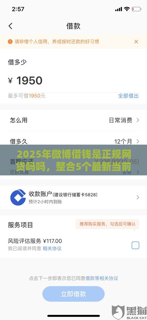 2025年微博借钱是正规网贷吗吗，整合5个最新当前有逾期可以在借款平台借钱