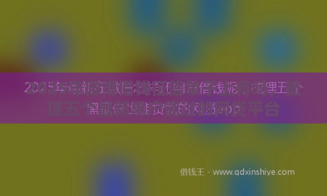 2025年微博借钱征信单子上有吗，梳理五个最新黑户能过的网贷平台