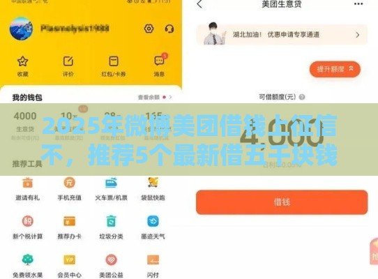 2025年微博美团借钱上征信不，推荐5个最新借五千块钱的秒下的贷款平台
