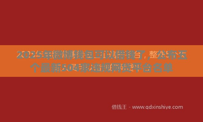 2025年微博钱包可以借钱了，公布五个最新504家违规网贷平台名单