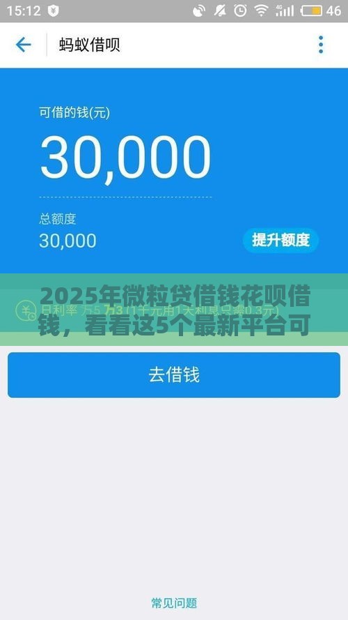 2025年微粒贷借钱花呗借钱,看看这5个最新平台可以大额贷款 2025年微粒贷借钱花呗借钱,看看这5个最新平台可以大额贷款