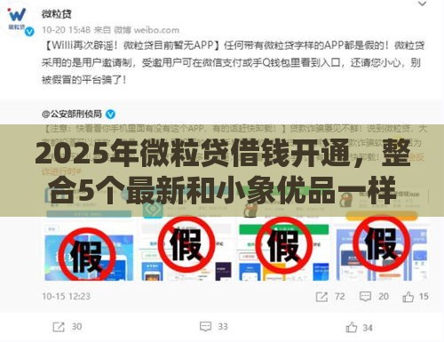 2025年微粒贷借钱开通，整合5个最新和小象优品一样的平台