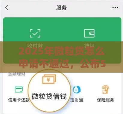 2025年微粒贷怎么申请不通过，公布5个最新低利率贷款平台