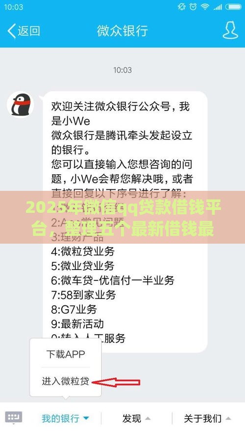 2025年微信qq贷款借钱平台，整理五个最新借钱最快的平台