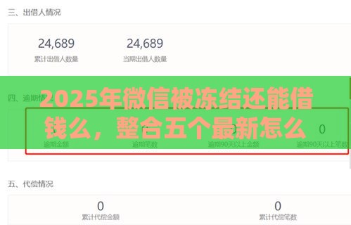 2025年微信被冻结还能借钱么，整合五个最新怎么举报网贷平台